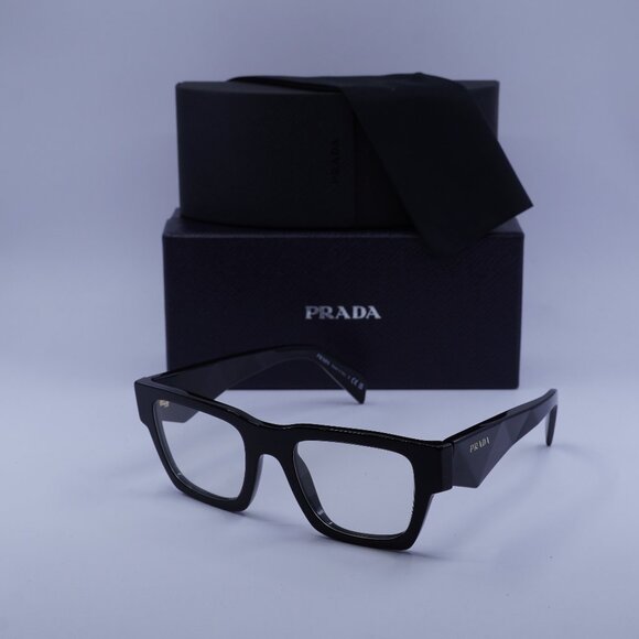 Prada PRA06S 16K08N Square Sunglasses – Black\\Clear Blue Light Filter main image 9